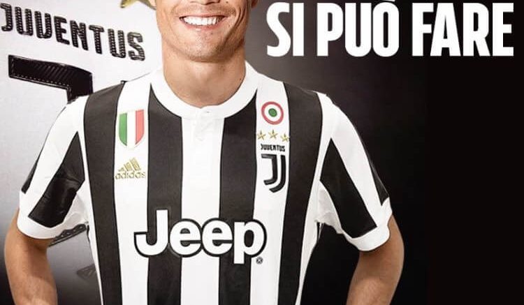 Cristiano Ronaldo con la maglia della juventus, un trasferimento da fantacalcio